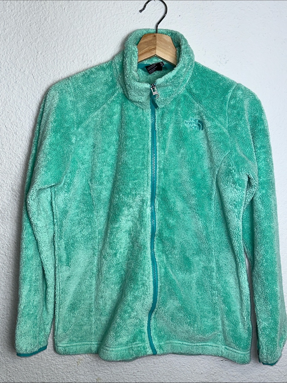 The North Face Osito Fleece Jacket Girls Size XL 18 Aqua Teal Full-Zip Comfy